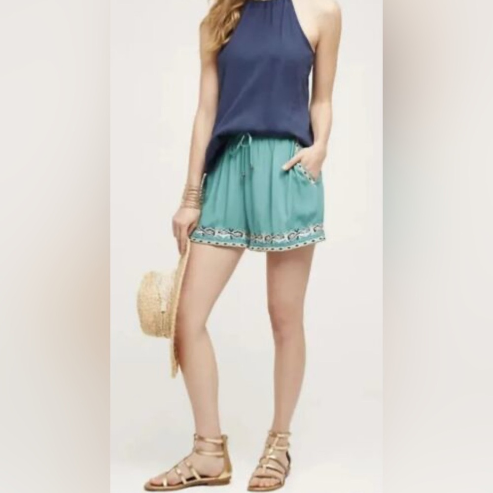 Anthropologie x Hei Hei, Embroidered Isle Shorts